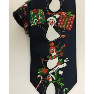 Bundle 2 🌄 Items $10 Hallmark Christmas Tie Penguins Wide (A1)